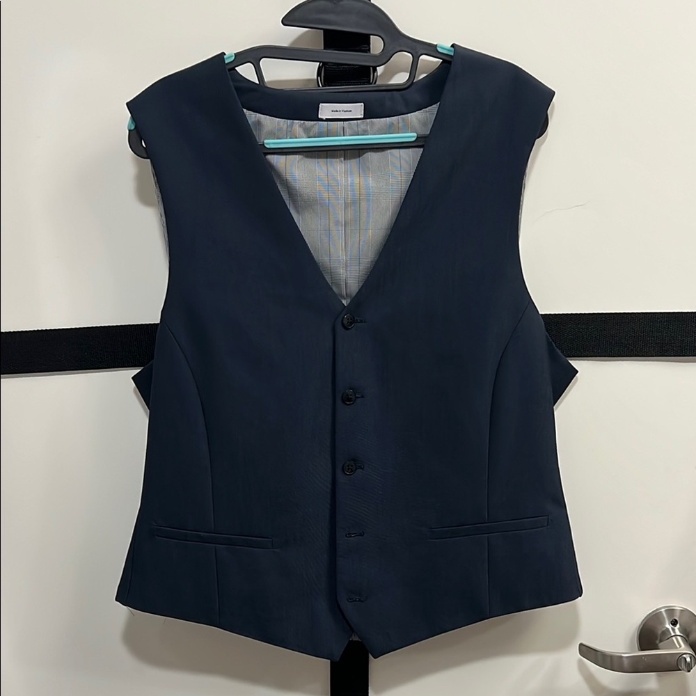 jf j.ferrar Blue Vest Sleek Formal Wear
